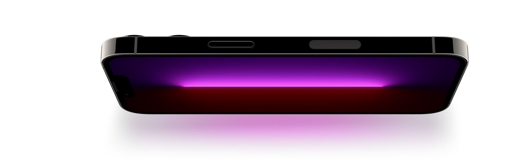iPhone 13 Pro is emitting purple light